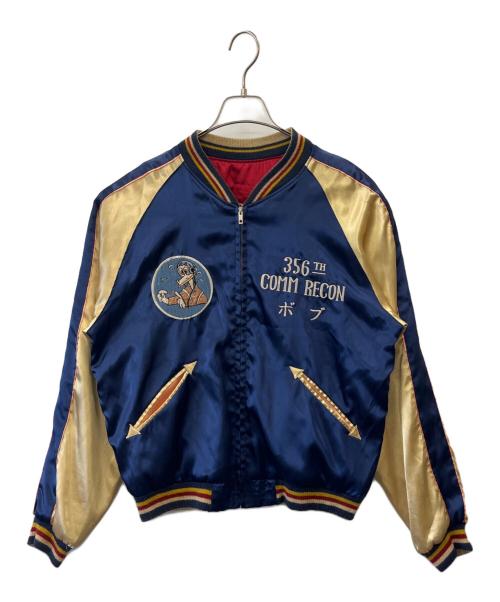 東洋エンタープライズ（トウヨウエンタープライズ）東洋エンタープライズ (トウヨウエンタープライズ) 東洋エンタープライズ　365 TH COMM RECON　リバーシブルスカジャン ネイビー×ベージュ サイズ:Lの古着・服飾アイテム