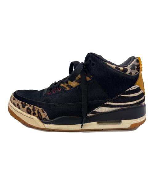 NIKE（ナイキ）NIKE (ナイキ) NIKE　AIR JORDAN3　Animal Instinct　ハイカットスニーカー ブラック×ブラウン サイズ:26の古着・服飾アイテム