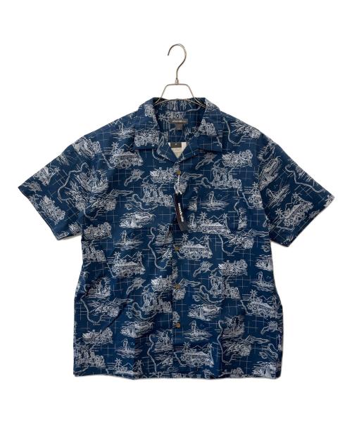 Eddie Bauer（エディーバウアー）Eddie Bauer (エディーバウアー) reyn spooner (レイン スプナー) Eddie Bauer × reyn spooner  アロハシャツ ブルー サイズ:Lの古着・服飾アイテム