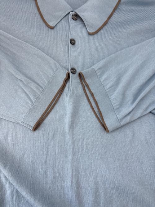 MACKINTOSH LONDON（マッキントッシュ ロンドン）MACKINTOSH LONDON (マッキントッシュ ロンドン) JOHN SMEDLEY (ジョンスメドレー) MACKINTOSH LONDON　JOHN SMEDLEY　ポロシャツ スカイブルー サイズ:LLの古着・服飾アイテム