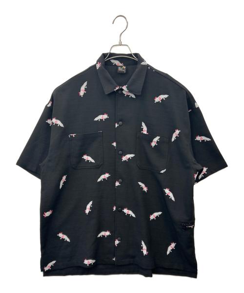 go slow caravan（ゴースローキャラバン）go slow caravan (ゴースローキャラバン) go slow caravan　ウーパールーパー総柄スナップシャツ　半袖シャツ ブラック サイズ:5の古着・服飾アイテム