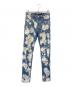 BILLIONAIRE BOYS CLUB（ビリオネアボーイズクラブ）の古着「BILLIONAIRE BOYS CLUB　BB STIKA JEAN - ASTRAL　ダメージ・ブリーチ加工デニムパンツ」｜ブルー×ホワイト