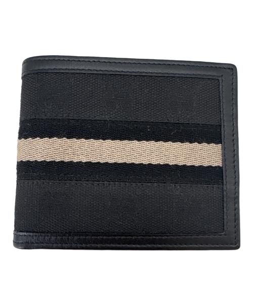 GUCCI（グッチ）GUCCI (グッチ) GUCCI　シェリーライン 　2つ折り財布 ブラックの古着・服飾アイテム