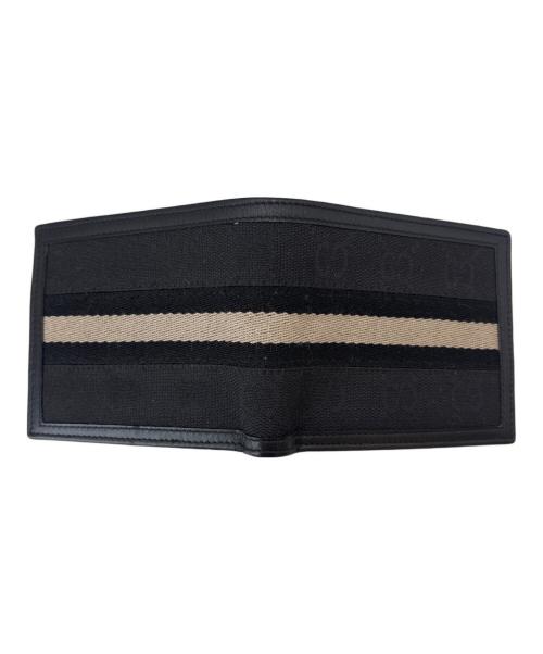 GUCCI（グッチ）GUCCI (グッチ) GUCCI　シェリーライン 　2つ折り財布 ブラックの古着・服飾アイテム