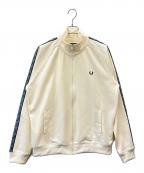 FRED PERRYフレッドペリー）の古着「FRED PERRY　Contrast Tape Track Jacket」｜アイボリー