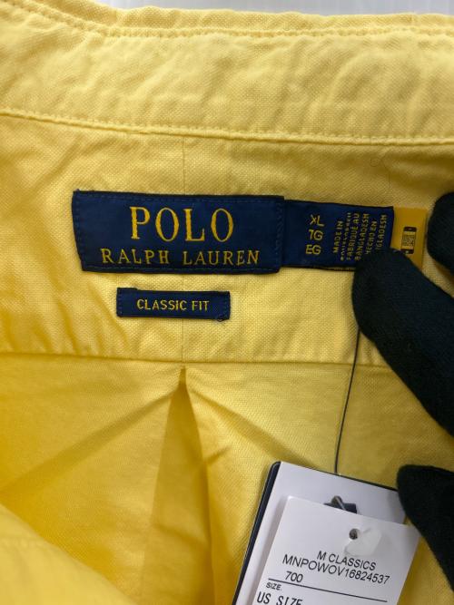 POLO RALPH LAUREN（ポロ・ラルフローレン）POLO RALPH LAUREN (ポロ・ラルフローレン) POLO RALPH LAUREN　クラシックフィットガーメントダイドオックスフォードシャツ　長袖シャツ イエロー サイズ:XLの古着・服飾アイテム