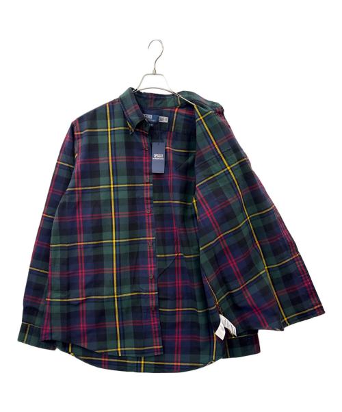POLO RALPH LAUREN（ポロ・ラルフローレン）POLO RALPH LAUREN (ポロ・ラルフローレン) POLO RALPH LAUREN　長袖シャツ ネイビー×グリーン サイズ:XLの古着・服飾アイテム