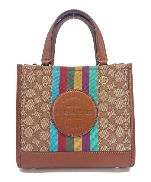 COACH（コーチ）COACH (コーチ) COACH 　デンプシートート22 シグネチャージャカード ウィズ ストライプアンドコーチパッチ 　2WAYショルダーバッグの古着・服飾アイテム