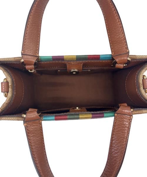 COACH（コーチ）COACH (コーチ) COACH 　デンプシートート22 シグネチャージャカード ウィズ ストライプアンドコーチパッチ 　2WAYショルダーバッグの古着・服飾アイテム