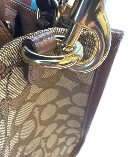 COACH（コーチ）COACH (コーチ) COACH 　デンプシートート22 シグネチャージャカード ウィズ ストライプアンドコーチパッチ 　2WAYショルダーバッグの古着・服飾アイテム