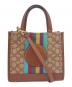 COACH（コーチ）の古着「COACH 　デンプシートート22 シグネチャージャカード ウィズ ストライプアンドコーチパッチ 　2WAYショルダーバッグ」