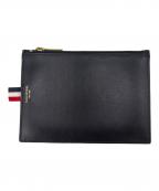 THOM BROWNE. NEW YORKトムブラウン ニューヨーク）の古着「THOM BROWNE. NEW YORK　レザーポーチ」｜ブラック