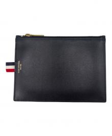 THOM BROWNE. NEW YORK（トムブラウン ニューヨーク）の古着「THOM BROWNE. NEW YORK　レザーポーチ」｜ブラック
