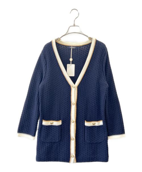 JUSGLITTY（ジャスグリッティー）JUSGLITTY (ジャスグリッティー) JUSGLITTY　薄手カーディガン ネイビー サイズ:２の古着・服飾アイテム