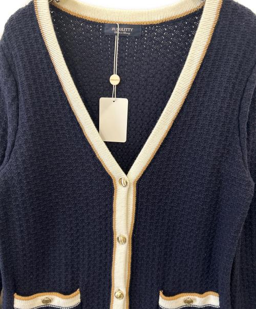 JUSGLITTY（ジャスグリッティー）JUSGLITTY (ジャスグリッティー) JUSGLITTY　薄手カーディガン ネイビー サイズ:２の古着・服飾アイテム