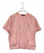 POLO RALPH LAURENポロ・ラルフローレン）の古着「POLO RALPH LAUREN　ポニー刺繍　半袖スウェット」｜ピンク