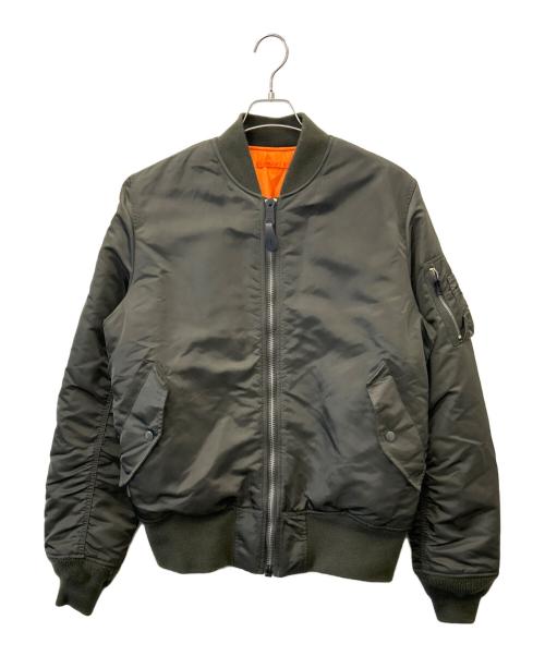 ALPHA（アルファ）ALPHA (アルファ) ALPHA　リバーシブルMA-1ジャケット カーキ×オレンジ サイズ:XLの古着・服飾アイテム