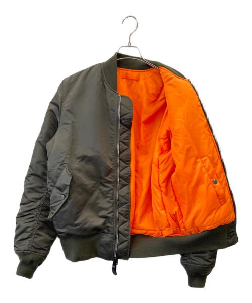 ALPHA（アルファ）ALPHA (アルファ) ALPHA　リバーシブルMA-1ジャケット カーキ×オレンジ サイズ:XLの古着・服飾アイテム
