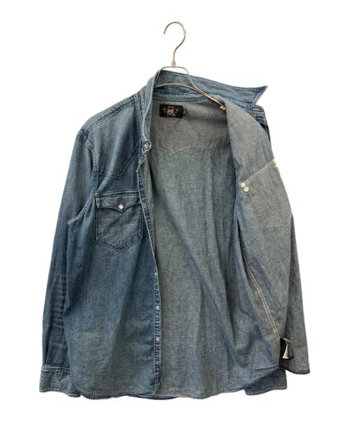 RRL（ダブルアールエル）RRL (ダブルアールエル) RRL　デニムウエスタンシャツ　長袖シャツ インディゴ サイズ:XLの古着・服飾アイテム