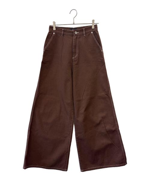 stussy（ステューシー）stussy (ステューシー) stussy　ワイドパンツ ブラウン サイズ:Sの古着・服飾アイテム