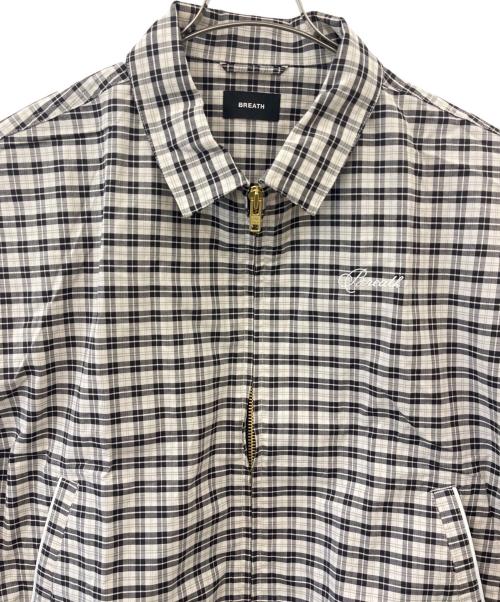 BREATH（ブレス）BREATH (ブレス) BREATH　スクリプトロゴ チェックパイピングジャケット ブラック×ホワイト サイズ:Mの古着・服飾アイテム