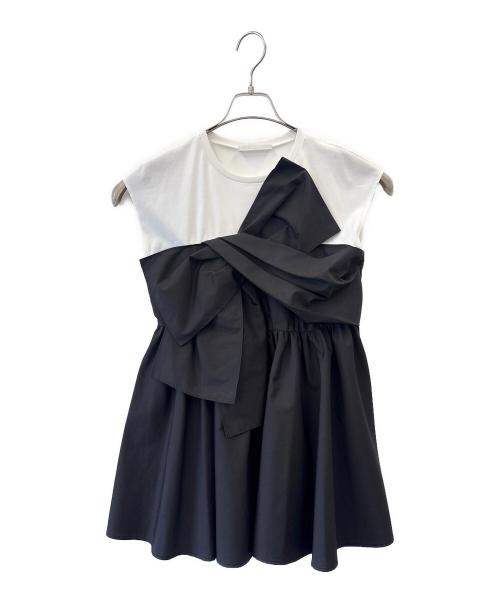 CELFORD（セルフォード）CELFORD (セルフォード) CELFORD　ノースリーブカットソー ホワイト×ブラック サイズ:Fの古着・服飾アイテム
