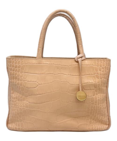 FURLA（フルラ）FURLA (フルラ) FURLA　型押し2WAYバッグ ライトピンクの古着・服飾アイテム