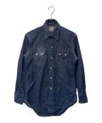 LEVI'S VINTAGE CLOTHINGリーバイス ビンテージ クロージング）の古着「LEVI'S VINTAGE CLOTHING　ショートホーン復刻モデル　90sウェスタンシャツ 米国バレンシア工場製」｜ネイビー