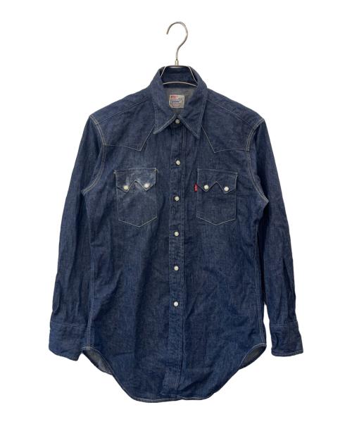 LEVI'S VINTAGE CLOTHING（リーバイス ビンテージ クロージング）LEVI'S VINTAGE CLOTHING (リーバイス ビンテージ クロージング) LEVI'S VINTAGE CLOTHING　ショートホーン復刻モデル　90sウェスタンシャツ 米国バレンシア工場製 ネイビー サイズ:Mの古着・服飾アイテム