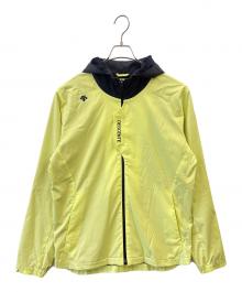 DESCENTE（デサント）の古着「DESCENTE　ソロテックス フーデッドウインドジャケット」｜イエロー×ブラック