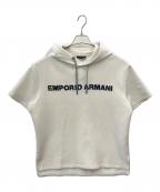 EMPORIO ARMANIエンポリオ アルマーニ）の古着「EMPORIO ARMANI　半袖パーカー」｜ホワイト