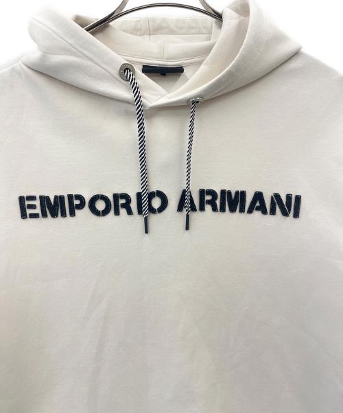EMPORIO ARMANI（エンポリオ アルマーニ）EMPORIO ARMANI (エンポリオ アルマーニ) EMPORIO ARMANI　半袖パーカー ホワイト サイズ:Ｍの古着・服飾アイテム