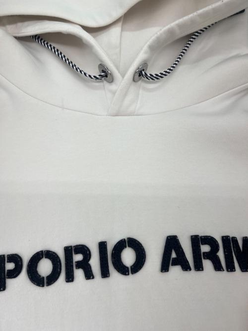 EMPORIO ARMANI（エンポリオ アルマーニ）EMPORIO ARMANI (エンポリオ アルマーニ) EMPORIO ARMANI　半袖パーカー ホワイト サイズ:Ｍの古着・服飾アイテム