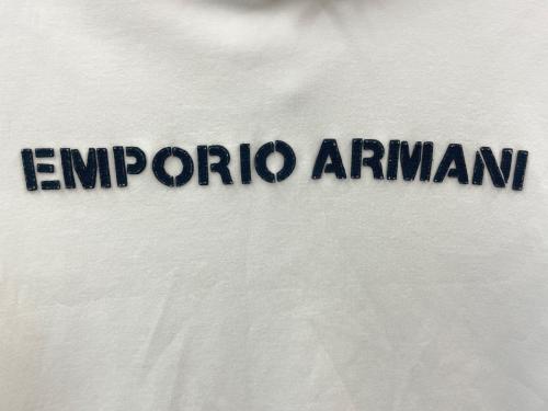 EMPORIO ARMANI（エンポリオ アルマーニ）EMPORIO ARMANI (エンポリオ アルマーニ) EMPORIO ARMANI　半袖パーカー ホワイト サイズ:Ｍの古着・服飾アイテム