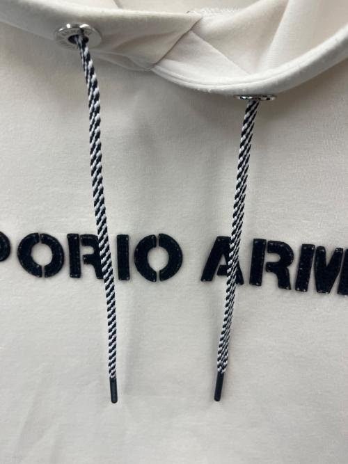 EMPORIO ARMANI（エンポリオ アルマーニ）EMPORIO ARMANI (エンポリオ アルマーニ) EMPORIO ARMANI　半袖パーカー ホワイト サイズ:Ｍの古着・服飾アイテム
