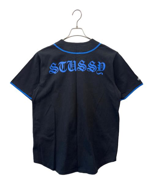 stussy（ステューシー）stussy (ステューシー) stussy　ベースボールシャツ　半袖シャツ ブラック サイズ:MEDIUMの古着・服飾アイテム
