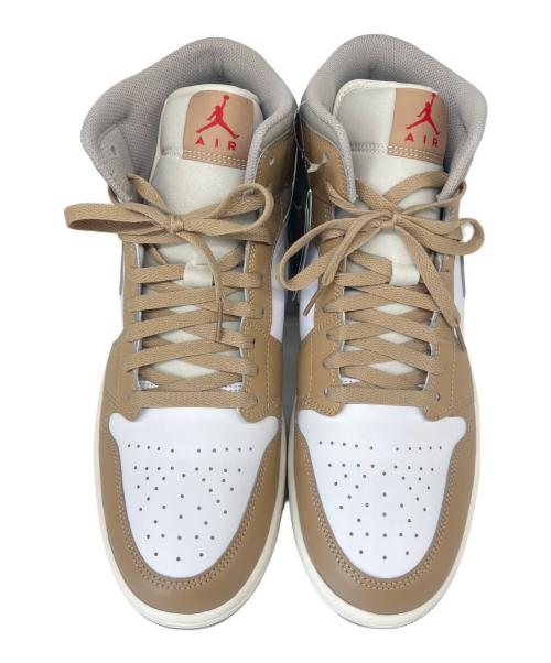 NIKE（ナイキ）NIKE (ナイキ) NIKE  AIR JORDAN1 MID ベージュ×ホワイト サイズ:30.5の古着・服飾アイテム