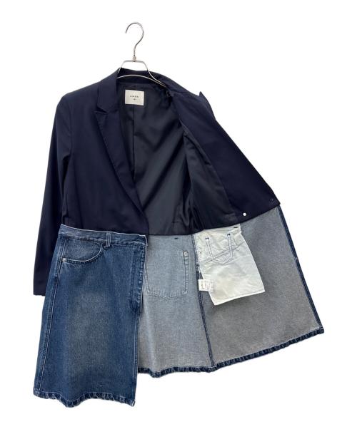 Ameri（アメリ）Ameri (アメリ) AMERI　デニムドッキングジャケット インディゴ×ネイビー サイズ:Mの古着・服飾アイテム