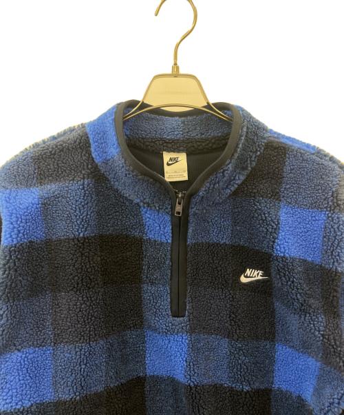 NIKE（ナイキ）NIKE (ナイキ) NIKE ボアフリースハーフジップジャケット ブルー×ブラック サイズ:XLの古着・服飾アイテム