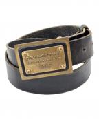 DOLCE & GABBANAドルチェ＆ガッバーナ）の古着「DOLCE & GABBANA　レザーベルト」｜ブラック