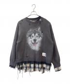 Maison MIHARA YASUHIROメゾン ミハラ ヤスヒロ）の古着「Maison MIHARA YASUHIRO　TRIPLE LAYERED PULLOVER トリプルレイヤードスウェット」｜グレー