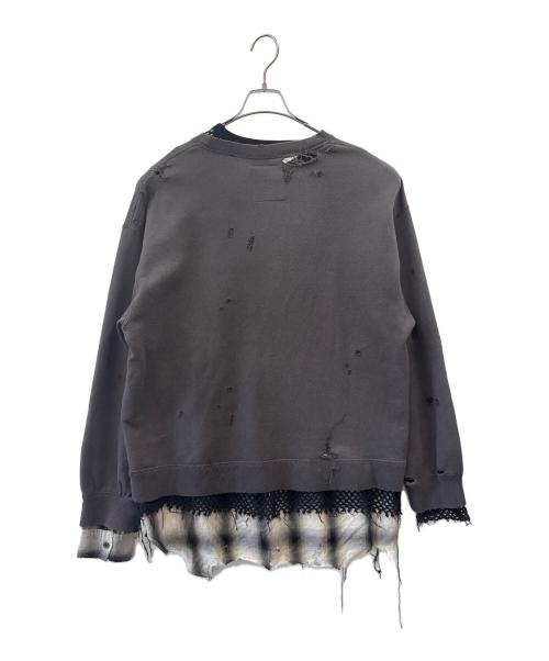 Maison MIHARA YASUHIRO（メゾン ミハラ ヤスヒロ）Maison MIHARA YASUHIRO (メゾン ミハラ ヤスヒロ) Maison MIHARA YASUHIRO　TRIPLE LAYERED PULLOVER トリプルレイヤードスウェット グレー サイズ:46の古着・服飾アイテム