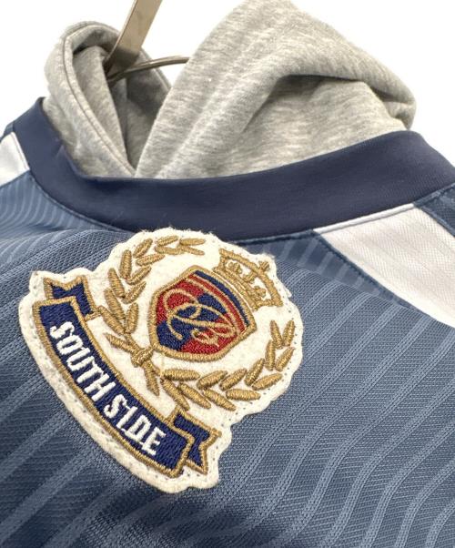 BREATH（ブレス）BREATH (ブレス) BREATH　BH LOGO LAYERED GAME SHIRT HOODIE　長袖カットソー ネイビー×グレー サイズ:2XLの古着・服飾アイテム
