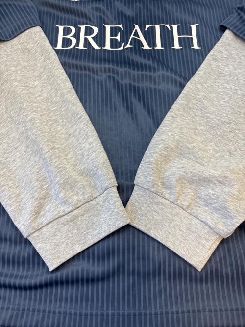 BREATH（ブレス）BREATH (ブレス) BREATH　BH LOGO LAYERED GAME SHIRT HOODIE　長袖カットソー ネイビー×グレー サイズ:2XLの古着・服飾アイテム