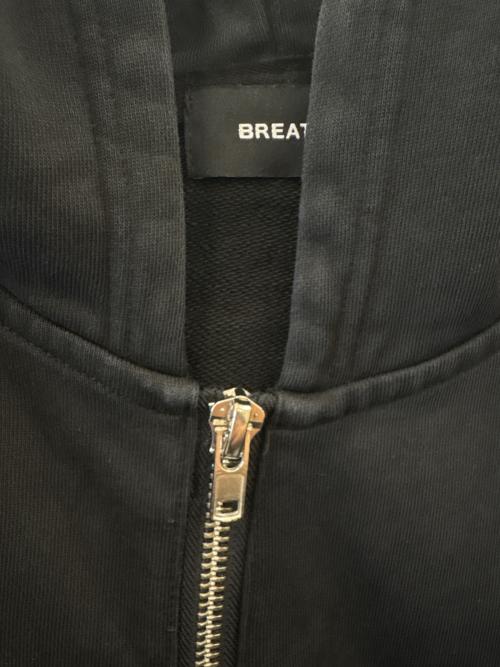 BREATH（ブレス）BREATH (ブレス) BREATH　BLEACH LAYERED ZIP HOODIE　ジップパーカー ブラック サイズ:Mの古着・服飾アイテム