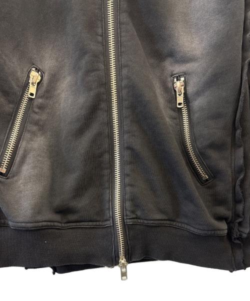 BREATH（ブレス）BREATH (ブレス) BREATH　BLEACH LAYERED ZIP HOODIE　ジップパーカー ブラック サイズ:Mの古着・服飾アイテム