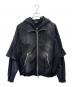 BREATH（ブレス）の古着「BREATH　BLEACH LAYERED ZIP HOODIE　ジップパーカー」｜ブラック