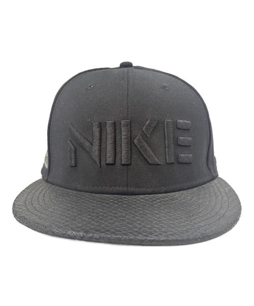 NIKE（ナイキ）NIKE (ナイキ) NIKE　DOVER STREET MARKET パイソンレザー　キャップ　 ブラック サイズ:56cmの古着・服飾アイテム