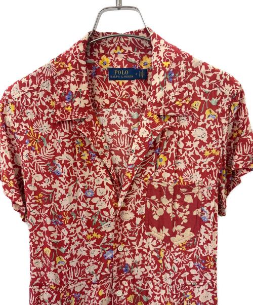 POLO RALPH LAUREN（ポロ・ラルフローレン）POLO RALPH LAUREN (ポロ・ラルフローレン) POLO RALPH LAUREN　半袖シャツワンピース レッド×ホワイト サイズ:2の古着・服飾アイテム
