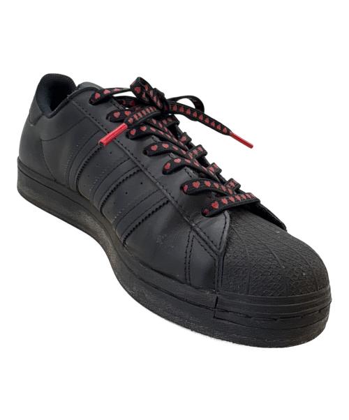 adidas（アディダス）adidas (アディダス) adidas　ローカットスニーカー　ハート柄 ブラック サイズ:25.5の古着・服飾アイテム